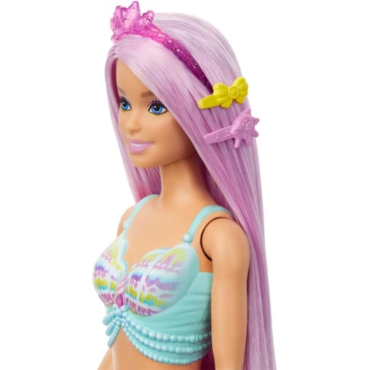 Barbie Dreamtopia Mermaid Doll with Extra Long Two Tone Fantasy Hair Styling Toy Set for Girls Purple - Barbie - Image 6