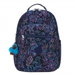 حقيبة ظهر مدرسية من Kipling Seoul College - طبعة Disco Fish - كيبلينج
