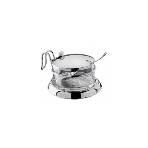 Pintinox Cheese Bowl With Spoon - Stainless Steel & Glass Pintinox Cheese Bowl With Spoon - Stainless Steel & Glass