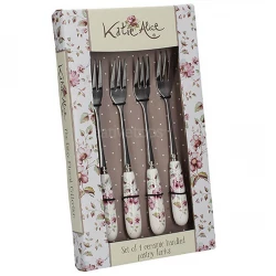 Bugatti Pastry Fork Set of 4 Pieces - Stainless Steel