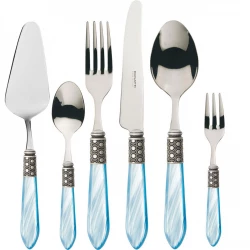 Bugatti Optical Cutlery Set 31 Pieces Blue/Silver Ring