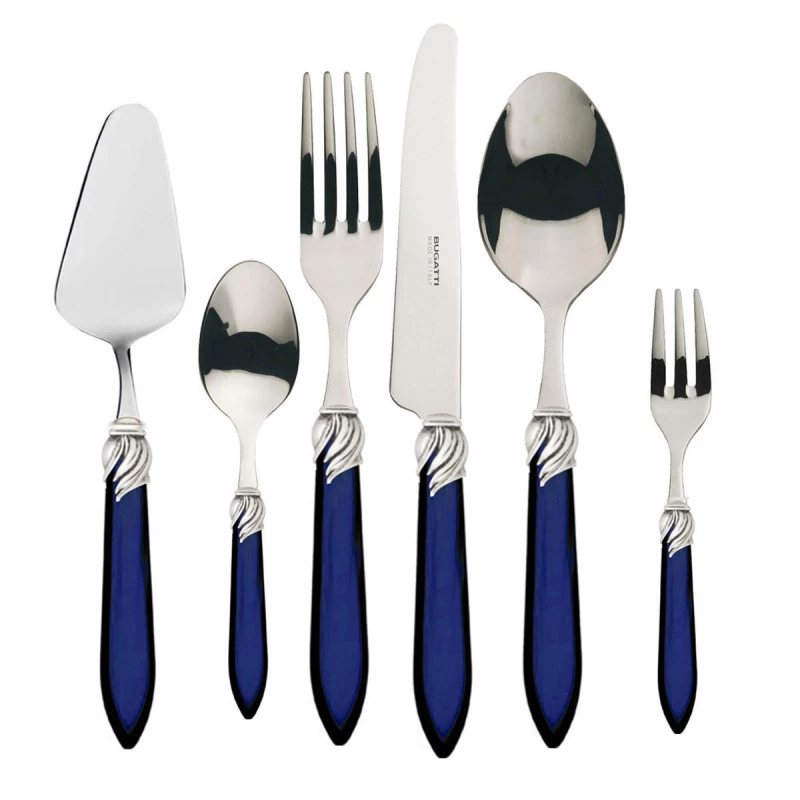 Bugatti Falabella Cutlery Set 31 Pieces Blue/Chromed Ring - Bugatti