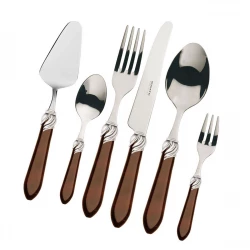 Bugatti Falabella Cutlery Set 31 Pieces Onyx Chrome Ring