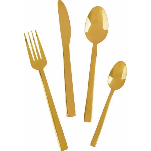 طقم أدوات مائدة KitchenCraft Mikasa ذهبي 16 قطعة ستانلس ستيل طقم أدوات مائدة KitchenCraft Mikasa ذهبي 16 قطعة ستانلس ستيل
