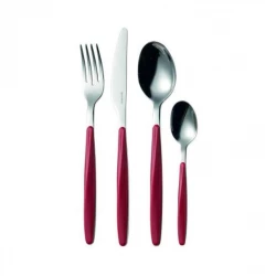 Guzzini My Fusion 24-Piece Red Cutlery Set - Dishwasher Safe