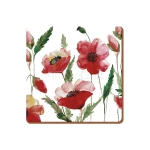 طقم قواعد أكواب KitchenCraft Watercolour Poppy من 6 قطع - كيتشن كرافت