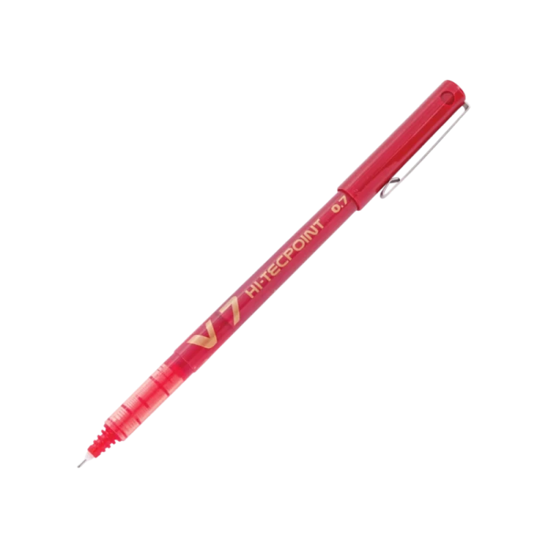 قلم حبر جاف دوار Pilot V7 Hi-Tecpoint أحمر - سن 0.5 مم - بايلوت