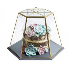 KitchenCraft Artesa Glass Serving Cloche with Slate Base