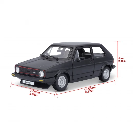 بوراغو 1:24 فولكس واجن VW Golf Mk1 GTI 1979 أسود نموذج مصبوب - بوراغو - Image 3