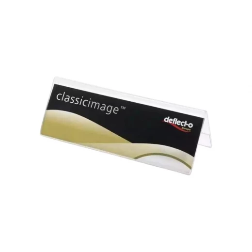 حامل اسم Deflecto مزدوج الجوانب A5 بلاستيك 210x70x80 مم حامل اسم Deflecto مزدوج الجوانب A5 بلاستيك 210x70x80 مم
