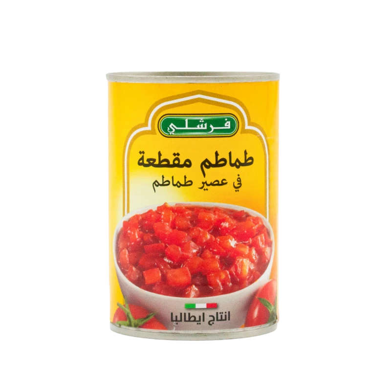 طماطم مقشرة ومقطعة طازجة  400 جرام - جاهزة للاستخدام - فريشلي