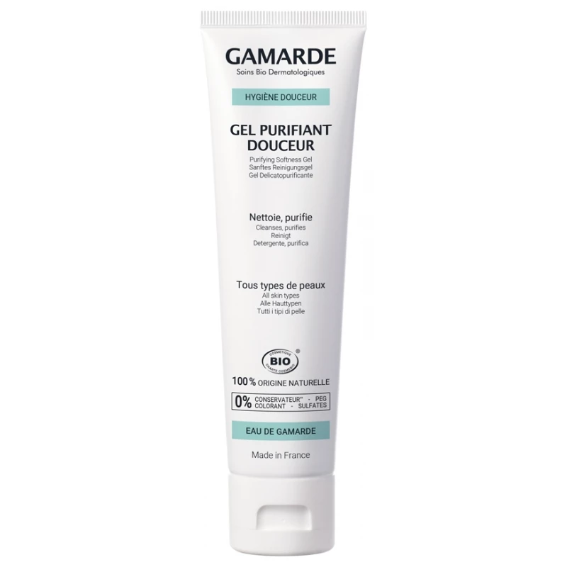 Gamarde Organic Purifying Softness Gel 100ml - Gentle Cleansing for All Skin Types - Gamarde