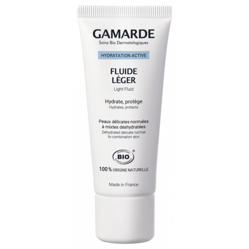 Gamarde Organic Active Moisturizing Light Fluid 40ml - Hydrating Face Cream - Gamarde