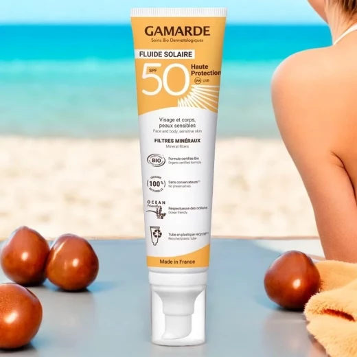 سائل واقي شمس جامارد العضوي SPF50 100 مل يوفر حماية فعالة وطبيعية للوجه والجسم ضد اشعة الشمس الضارة - جامارد - Image 2