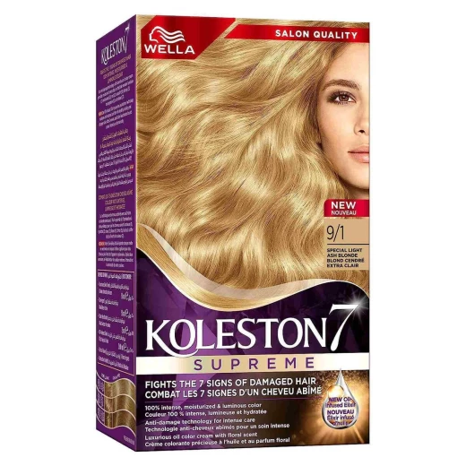 Wella Koleston 9/1 Light Ash Blonde Hair Color 1L - Sharjah Coop Wella Koleston 9/1 Light Ash Blonde Hair Color 1L - Sharjah Coop