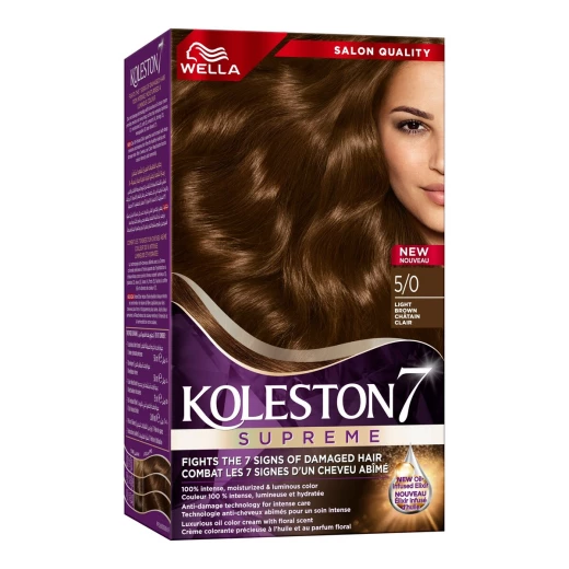 Wella Koleston Perfect Hair Color Cream 5/0 Light Brown, Long-Lasting Rich Color, 100% Gray Coverage, Gentle Formula for Shiny, Healthy Hair Wella Koleston Perfect Hair Color Cream 5/0 Light Brown, Long-Lasting Rich Color, 100% Gray Coverage, Gentle Formula for Shiny, Healthy Hair
