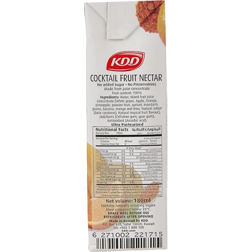 KDD Nectar Cocktail 180ml, Refreshing Mixed Fruit Drink, Delicious Blend of Natural Flavors, Perfect On-the-Go Beverage for All Ages - KDD - Image 2