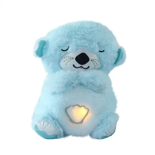 Sound and Light Smoothing Sound Otter Baby Put to Sleep Breathing Teddy Bear toy - 25 cm Pastel Blue Sound and Light Smoothing Sound Otter Baby Put to Sleep Breathing Teddy Bear toy - 25 cm Pastel Blue