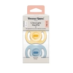 Tommee Tippee UltraLight StayPut Orthodontic Silicone Soother, 0-6 m Blue & Yellow - Tommee Tippee