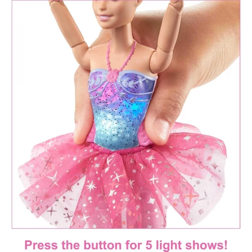 Barbie Dreamtopia Twinkle Lights Ballerina Doll Blonde Hair LightUp Feature Pink Tutu Ballet Toy - Barbie - Image 3