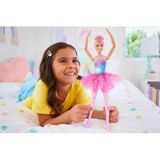 Barbie Dreamtopia Twinkle Lights Ballerina Doll Blonde Hair LightUp Feature Pink Tutu Ballet Toy - Barbie - Image 5