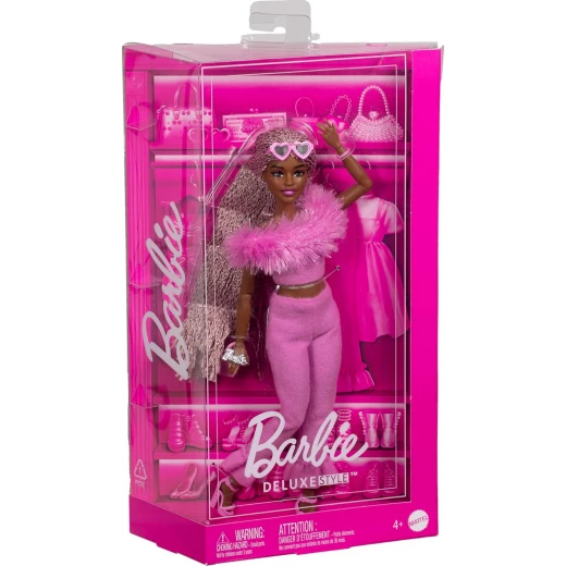 Barbie Deluxe Style Doll #4 in Pink Jumpsuit with Braided Hair, Fashion Doll for Kids - Barbie - Image 6