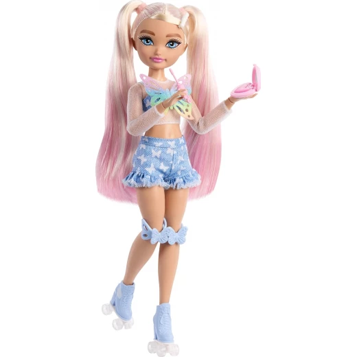 Mattel Barbie Dream Besties Malibu Roller Skating Doll with Makeup Accessories for Creative Play - Barbie - Image 5