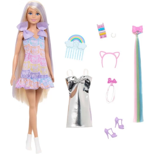 Mattel Barbie Fun & Fancy Fashion Doll with ExtraLong Blonde Hair, 2 Looks & Accessories for Creative Play - Barbie - Image 3