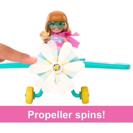 Barbie Chelsea Plane Playset with Spinning Propeller, Puppy & Accessories for Imaginative Play - Barbie - Image 5