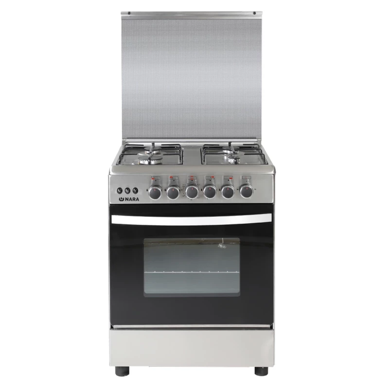 طباخ غاز نارا 60 سم ستانلس ستيل 4 شعلات - NAXM 9605 - نارا