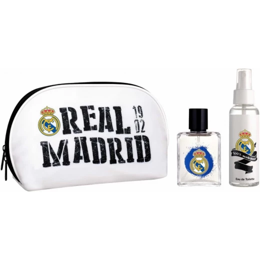 طقم هدايا عطر أطفال ريال مدريد من Air-Val، عطر EDT 50 مل وبخاخ للجسم طقم هدايا عطر أطفال ريال مدريد من Air-Val، عطر EDT 50 مل وبخاخ للجسم