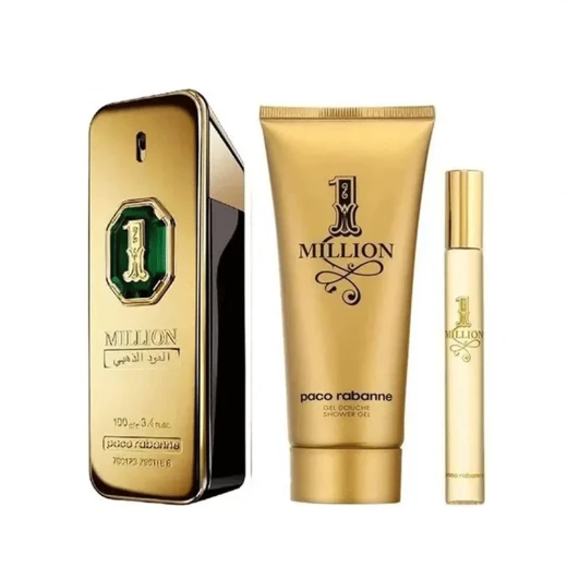 مجموعة 1 مليون جولدن عود عطر مركز 100 مل + عطر 10 مل بخاخ للسفر + بخاخ مزيل العرق 150 مل للرجال من باكو رابان - باكو رابان - Image 2