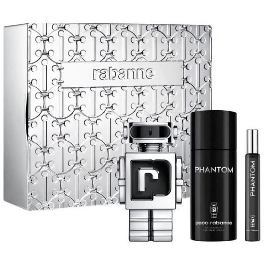 Paco Rabanne Phantom Men's Gift Set: 100ml EDT, 10ml EDT, Deodorant Paco Rabanne Phantom Men's Gift Set: 100ml EDT, 10ml EDT, Deodorant