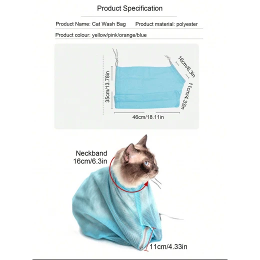 pets Mesh Cat Bathing & Grooming Bag - Pets - Image 3