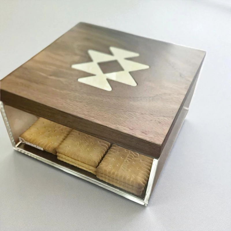 Designless Modern Sadu Acrylic & Wood Gift Box by Designless (Large) 17x17x8cm - Designless