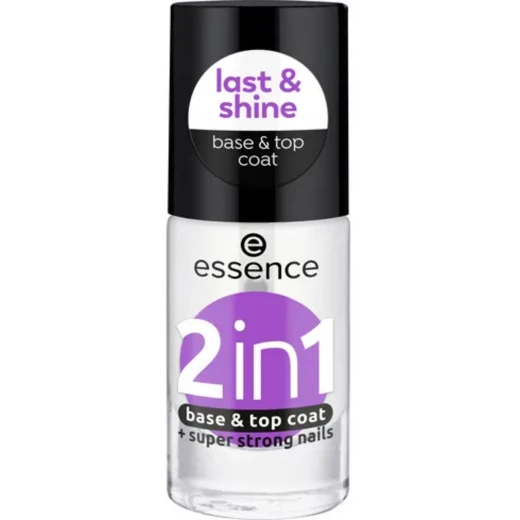 Essence 2in1 Base and Top Coat for Nails Long Lasting Glossy Finish Nail Polish Protection Essence 2in1 Base and Top Coat for Nails Long Lasting Glossy Finish Nail Polish Protection