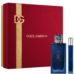 مجموعة هدايا دولتشي آند غابانا كي انتنس للرجال عطر خشبي جلدي 100 مل بخاخ للسفر