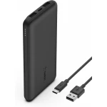 Belkin BoostCharge 3-Port 10K Power Bank with USB-C 15W, dual USB-A, 15cm USB-A to USB-C Cable, Black - Belkin