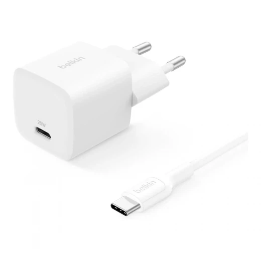 Belkin 25W USB-C Wall Charger: Fast Charging for Phones & Tablets with PPS White WCA012KQWH Belkin 25W USB-C Wall Charger: Fast Charging for Phones & Tablets with PPS White WCA012KQWH