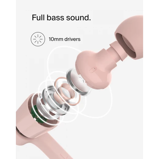 سماعات أذن سلكية SoundForm مع موصل USB-C، سماعات أذن سلكية مع ميكروفون - سماعات أذن سلكية لأجهزة iPhone 16/15، iPad Mini، Galaxy S24، Android والمزيد (سماعات رأس USB-C) - وردي من بيلكن - بيلكين - Image 6