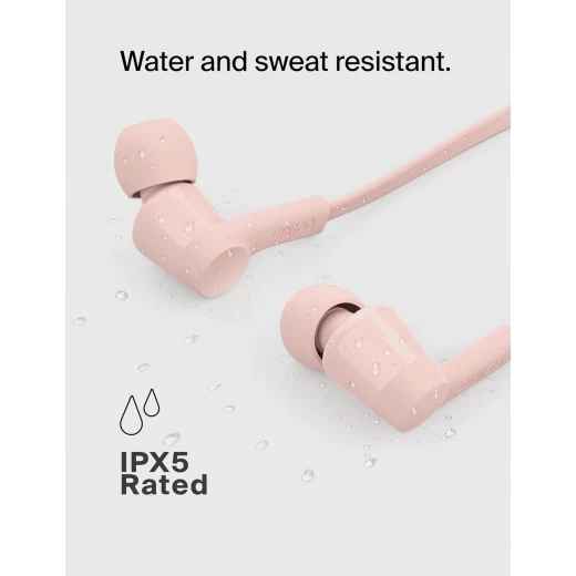 سماعات أذن سلكية SoundForm مع موصل USB-C، سماعات أذن سلكية مع ميكروفون - سماعات أذن سلكية لأجهزة iPhone 16/15، iPad Mini، Galaxy S24، Android والمزيد (سماعات رأس USB-C) - وردي من بيلكن - بيلكين - Image 4
