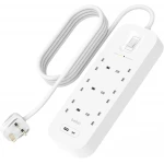 Belkin 6-Outlet Surge Protector Power Strip, Wall-Mountable with 6 AC Outlets, 2M Power Cord, & Green Indicator Light - USB-C Port & USB-A Port w/USB-C PD Fast Charging - 650 Joules of Protection - Belkin