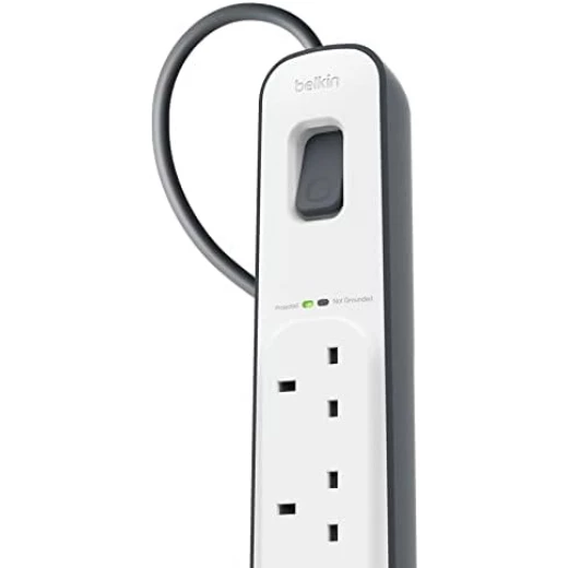 Belkin Extension Lead with USB Slots x 2 (2.4 A Shared), 4 Way/4 Plug Extension, 2m Surge Protected Power Strip - White - Belkin - Image 5