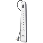 Belkin Extension Lead with USB Slots x 2 (2.4 A Shared), 4 Way/4 Plug Extension, 2m Surge Protected Power Strip - White - Belkin