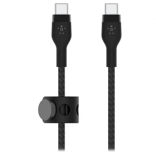 كابل بلكين بوست تشارج برو فليكس مضفّر من السيليكون – USB-C إلى USB-C، بطول 3 أمتار، أسود - بيلكين - Image 3