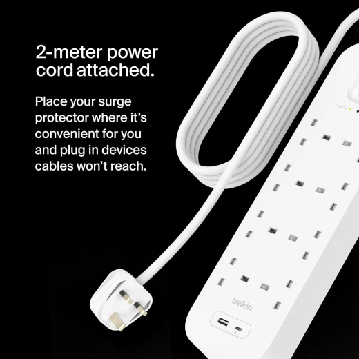 Belkin 8-Outlet Surge Protector with USB-C & USB-A Ports - Belkin - Image 5