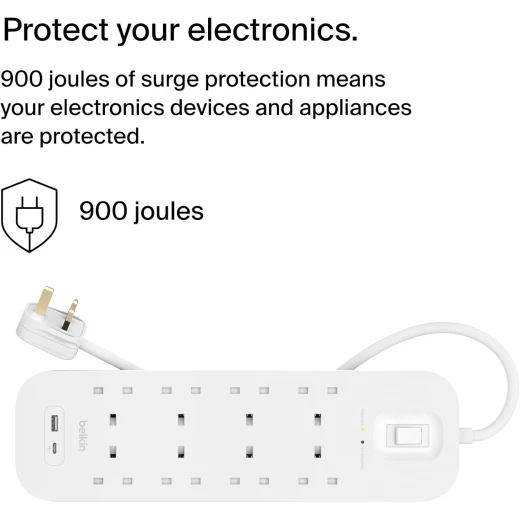 Belkin 8-Outlet Surge Protector with USB-C & USB-A Ports - Belkin - Image 2