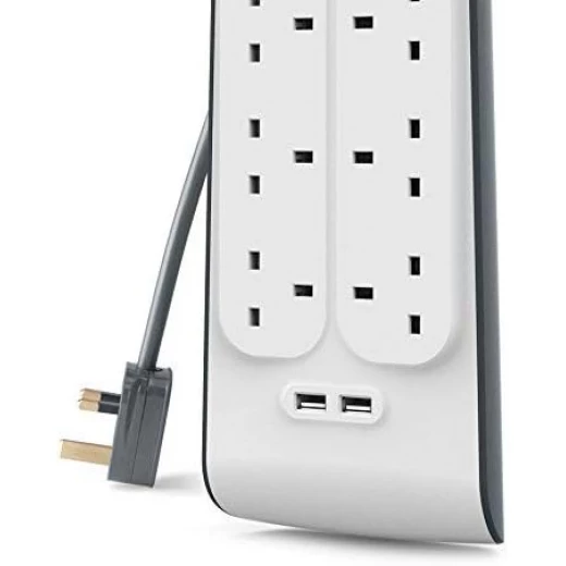 Belkin 8-Port Surge Protector with 2 USB Ports - White - Belkin - Image 5