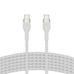 Belkin BoostCharge PRO Flex USB-C to USB-C Braided Silicone Cable, 3M, White
