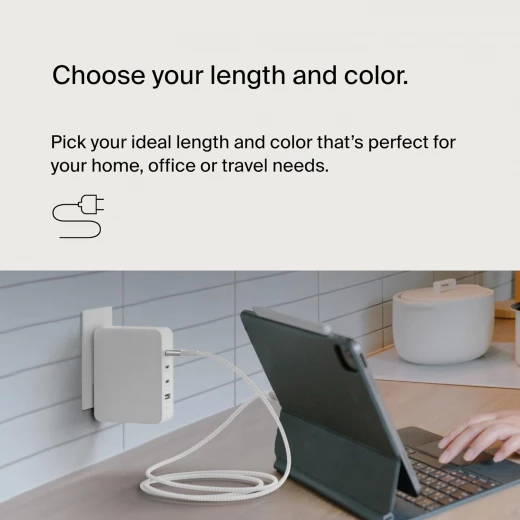 كابل بلكين بوست تشارج برو فليكس من USB-C إلى USB-C بطول 3 أمتار – أبيض - بيلكين - Image 6